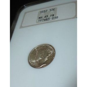 1937 10c  Mercury Dime  MS 65 FB NGC